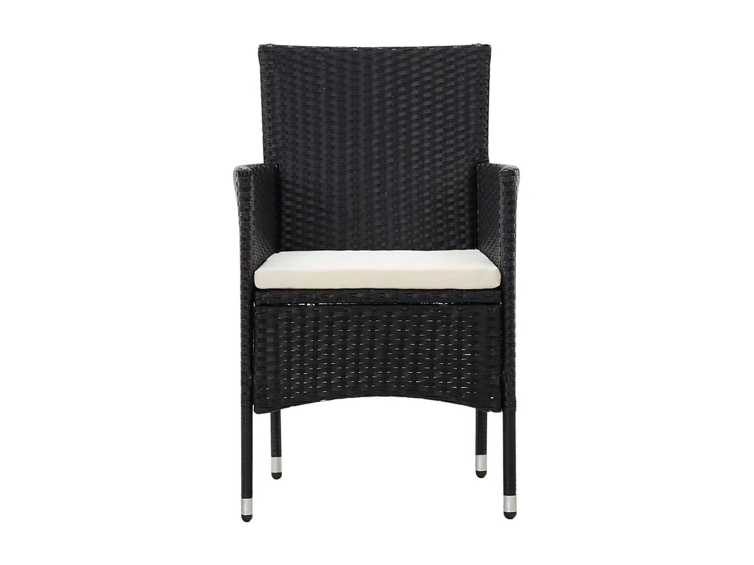 Set Divani da Giardino 5 pz con Cuscini in Polyrattan Nero