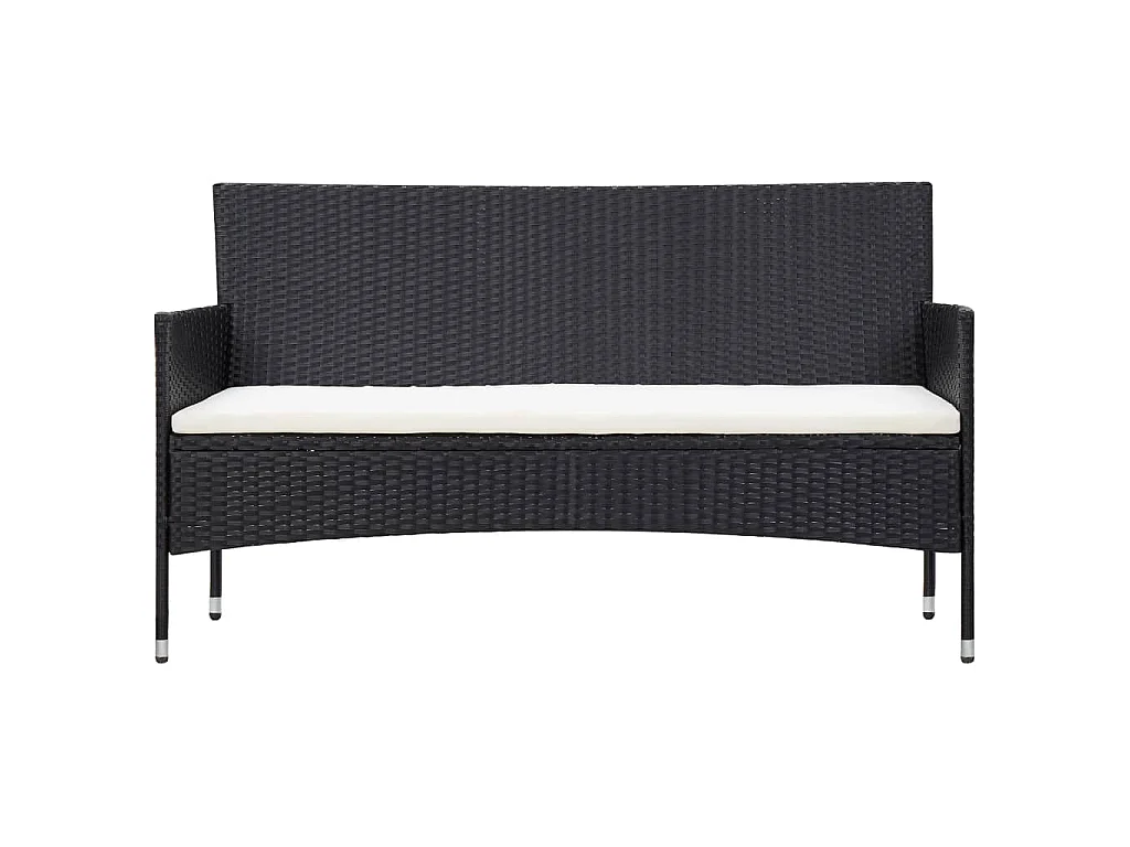 Set Divani da Giardino 5 pz con Cuscini in Polyrattan Nero