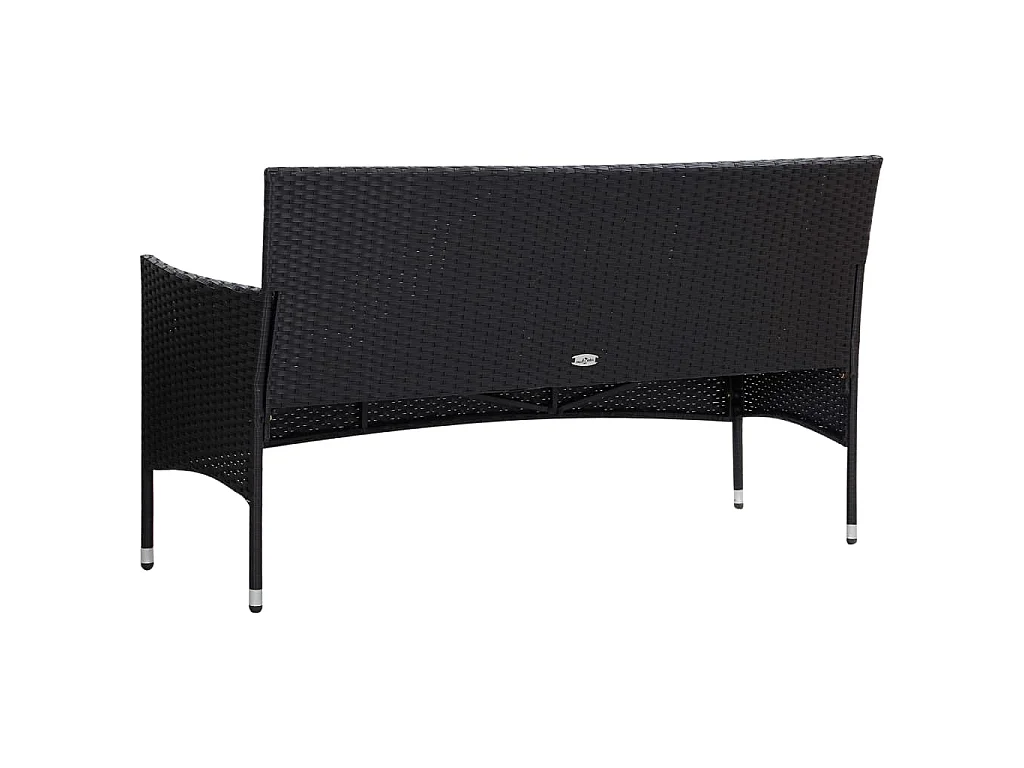 Set Divani da Giardino 5 pz con Cuscini in Polyrattan Nero