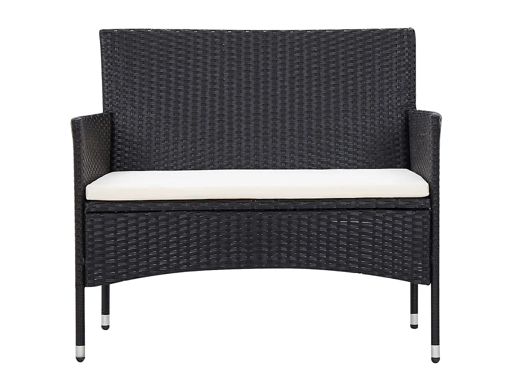 Set Divani da Giardino 5 pz con Cuscini in Polyrattan Nero