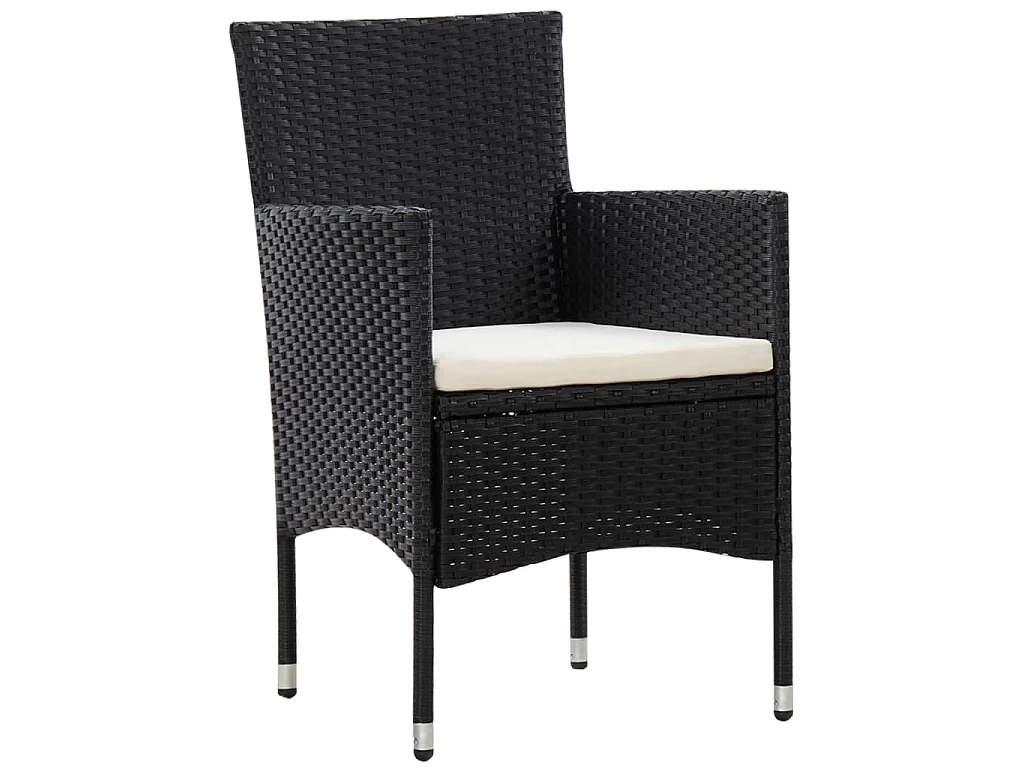 Set Divani da Giardino 5 pz con Cuscini in Polyrattan Nero