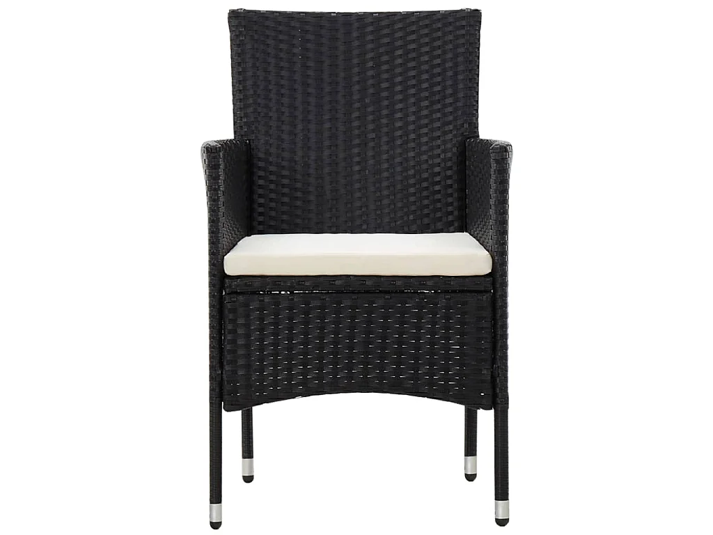 Set Divani da Giardino 5 pz con Cuscini in Polyrattan Nero