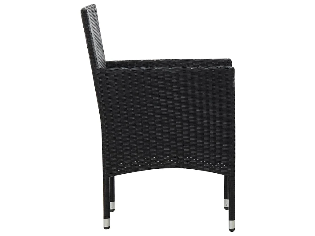 Set Divani da Giardino 5 pz con Cuscini in Polyrattan Nero