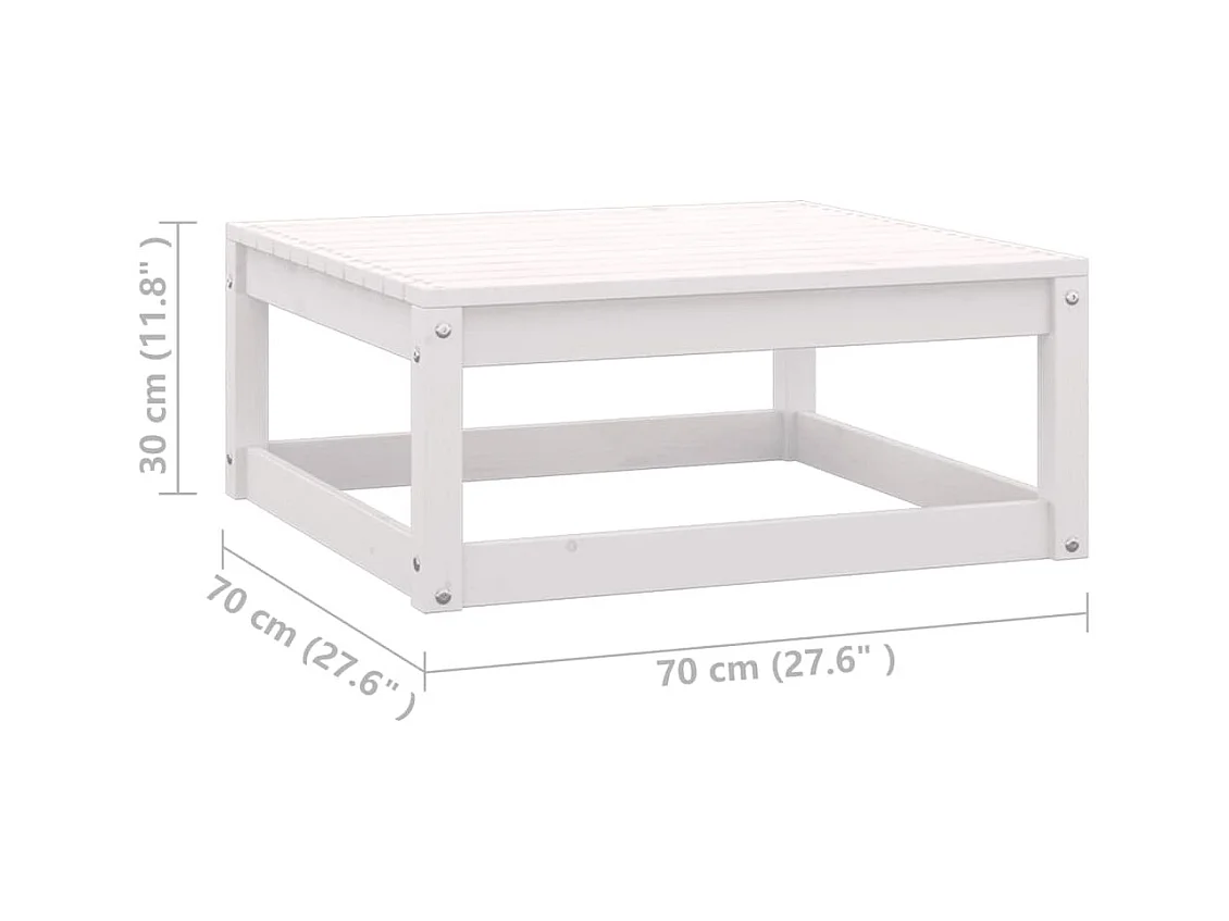 Set Divani da Giardino 10 pz Cuscini Bianchi Massello di Pino