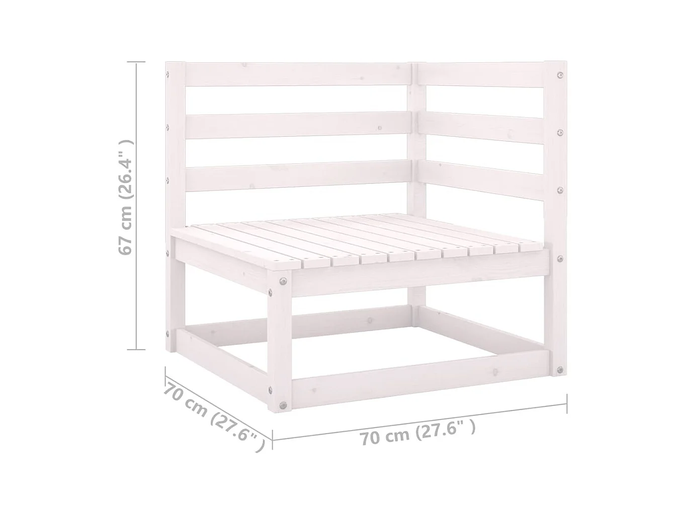 Set Divani da Giardino 10 pz Cuscini Bianchi Massello di Pino