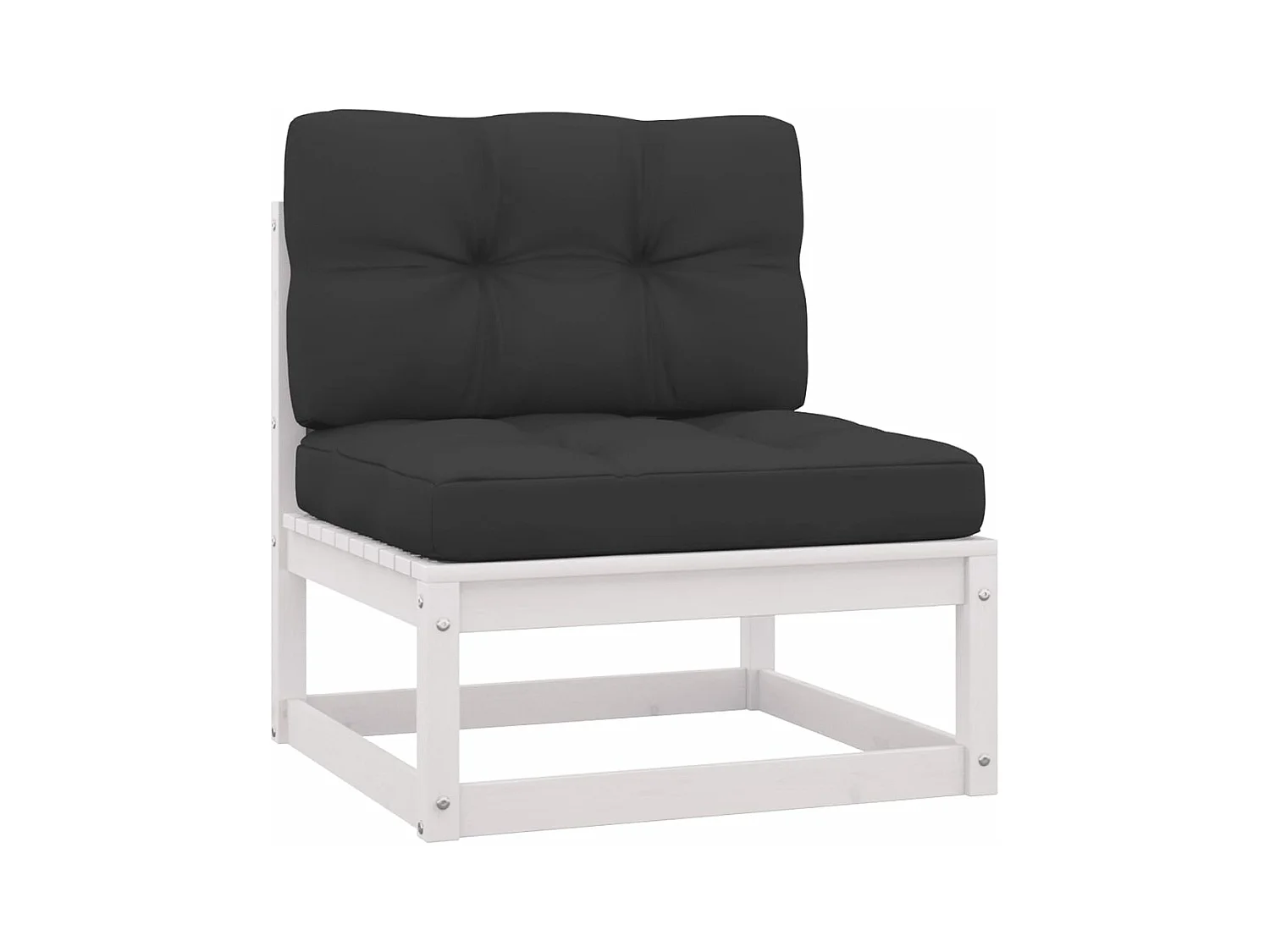 Set Divani da Giardino 10 pz Cuscini Bianchi Massello di Pino