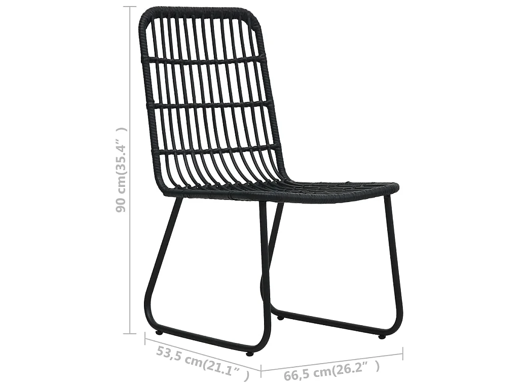 Juego de comedor para jardín 3 piezas ratán sintético y vidrio