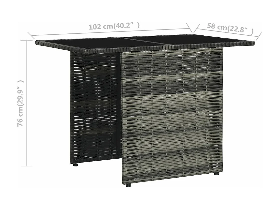 Ensemble de bistro 3 pcs avec coussins Résine tressée Gris