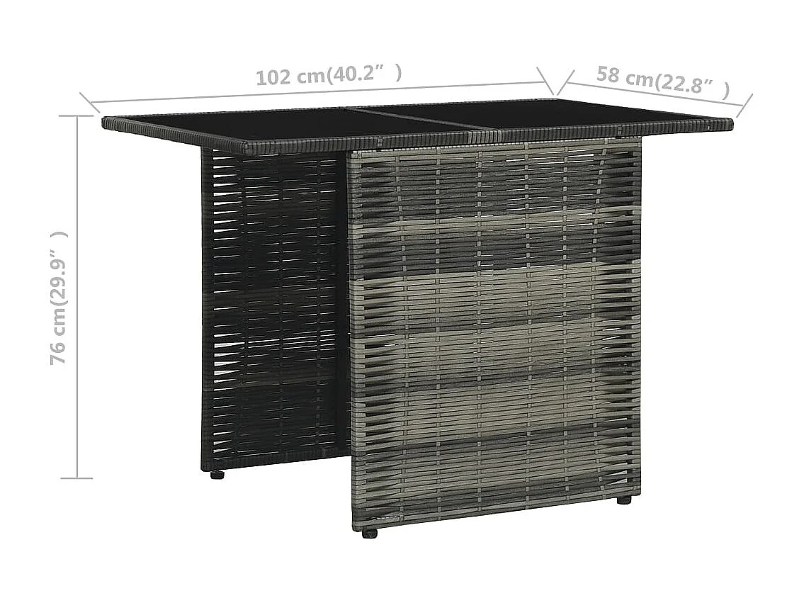 3-tlg. Bistro-Set mit Auflagen Poly Rattan Grau