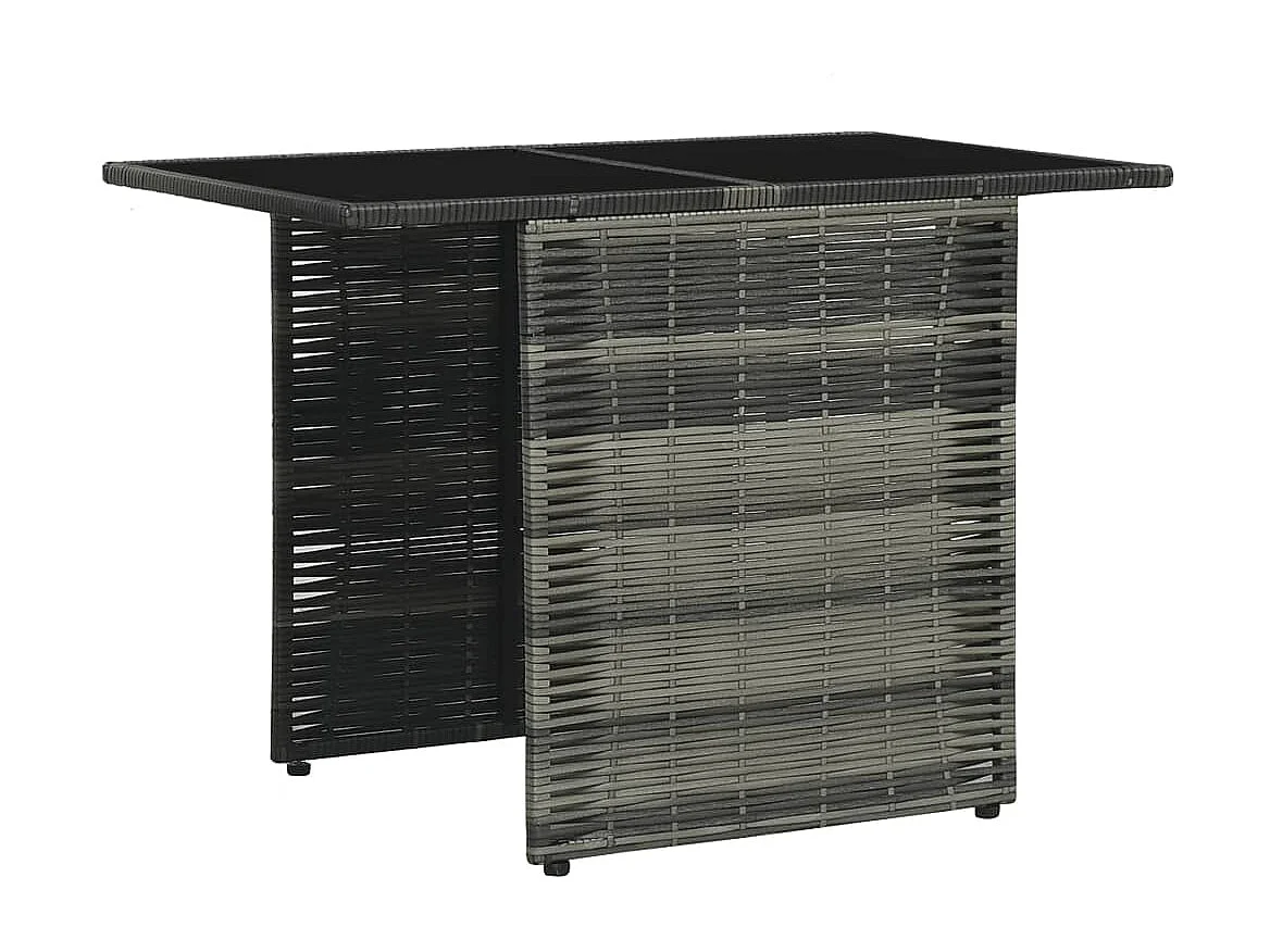 3-tlg. Bistro-Set mit Auflagen Poly Rattan Grau