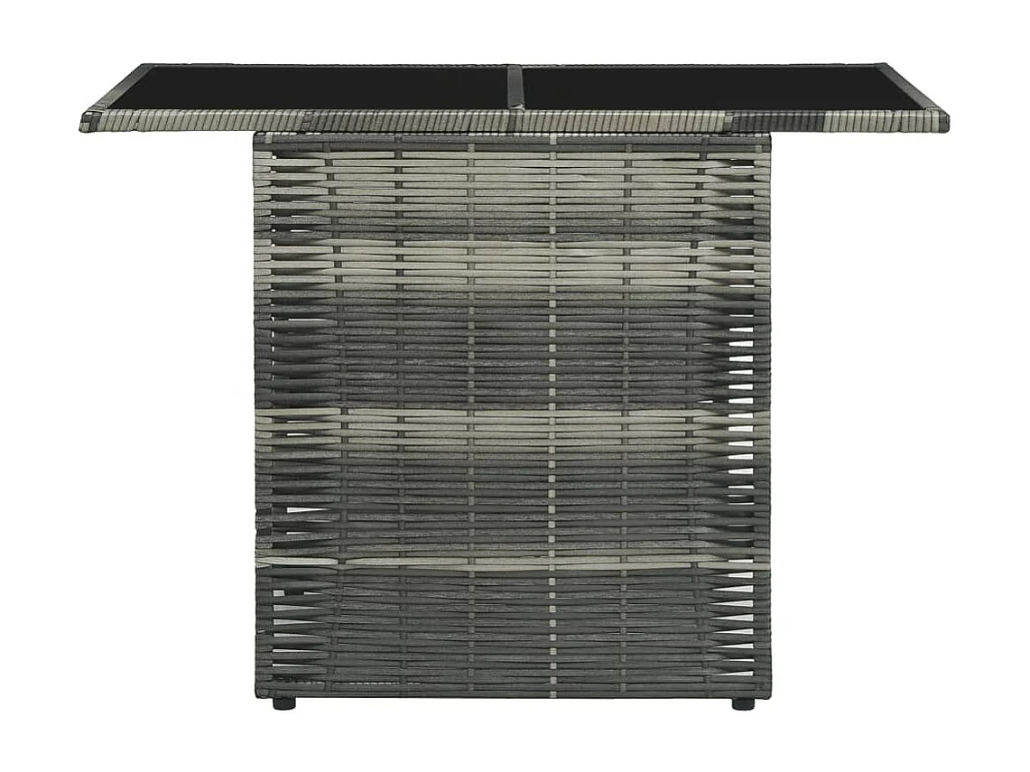 3-tlg. Bistro-Set mit Auflagen Poly Rattan Grau