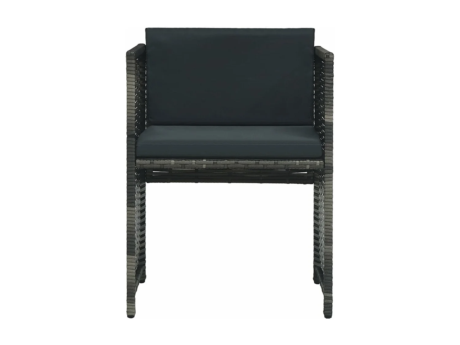 3-tlg. Bistro-Set mit Auflagen Poly Rattan Grau