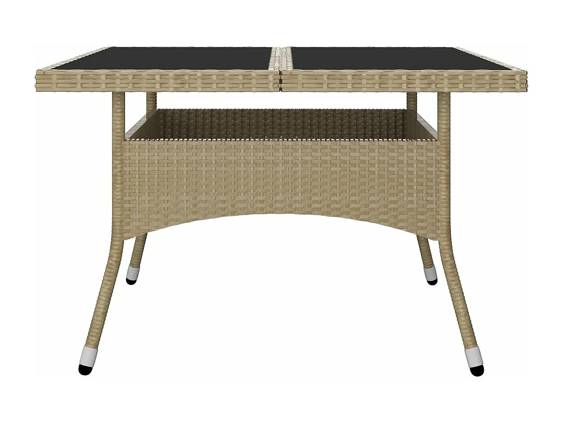 9-delige Tuinset poly rattan en glas beige