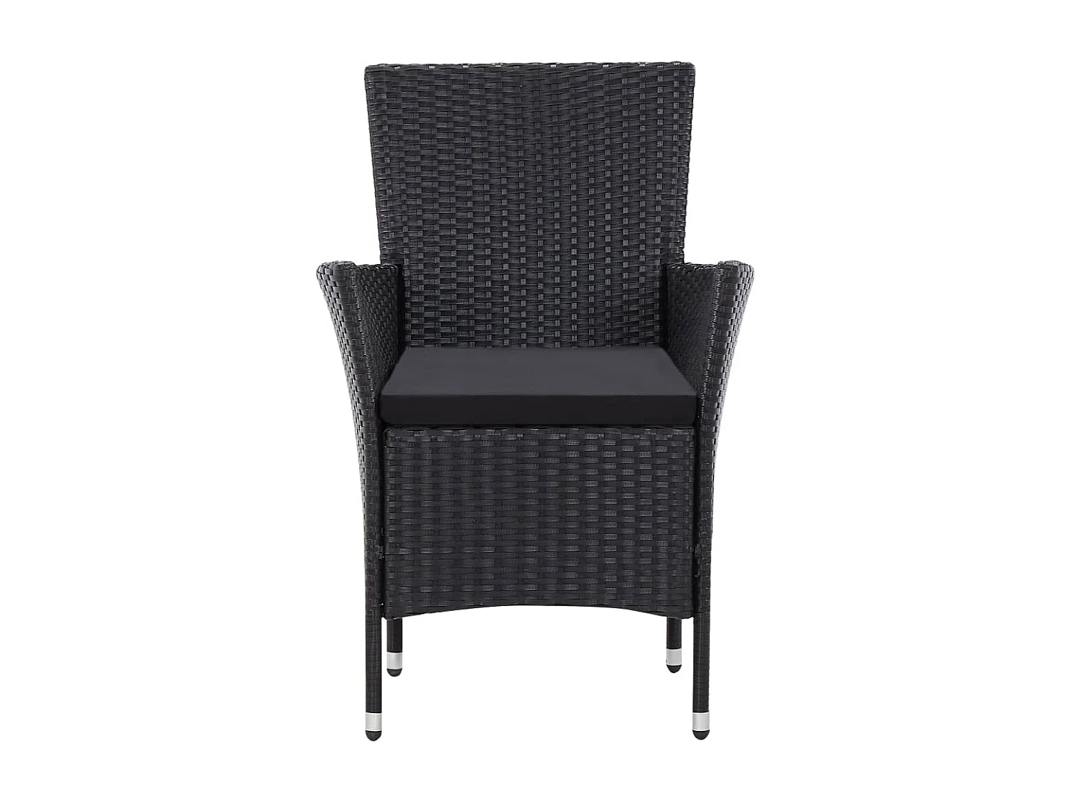 7-delige Tuinset poly rattan zwart