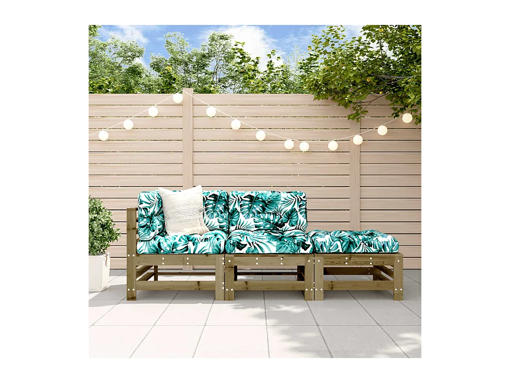 Salon de jardin 3 pcs bois de pin imprégné