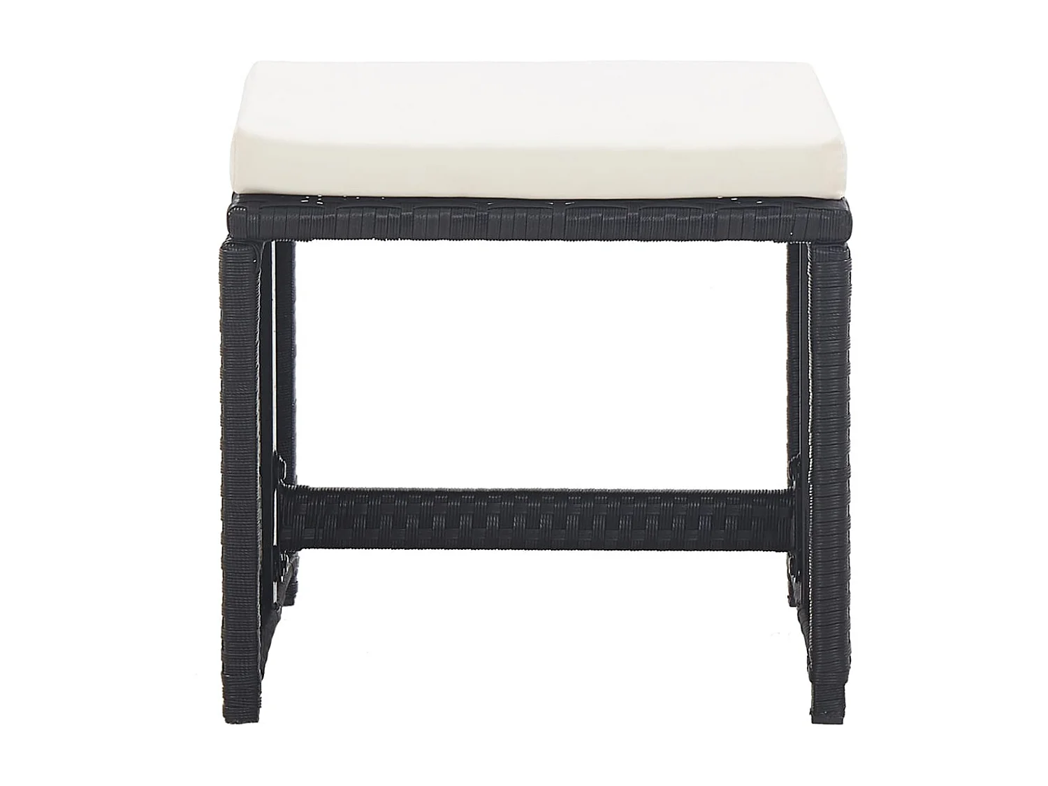 Ensemble à manger d'extérieur 17 pcs avec coussins Rotin Noir