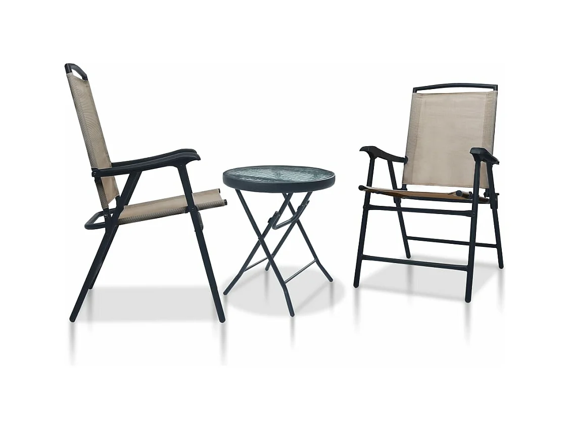 Ensemble de bistro 3 pcs Taupe Acier