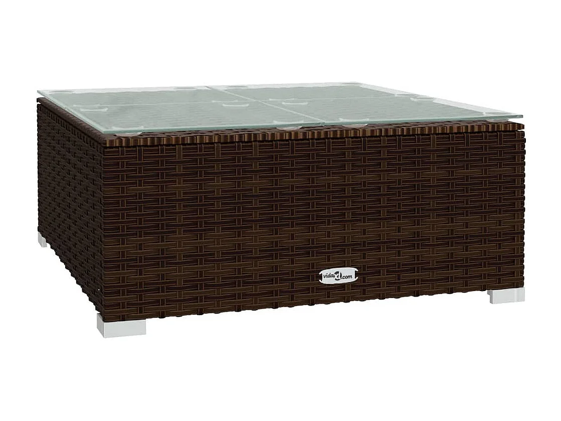 Salon de jardin 7 pcs avec coussins Résine tressée Marron