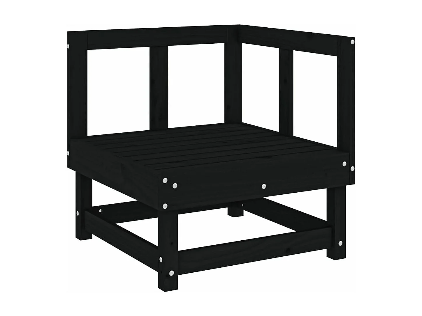 3 pcs conjunto lounge de jardim madeira de pinho maciça preto