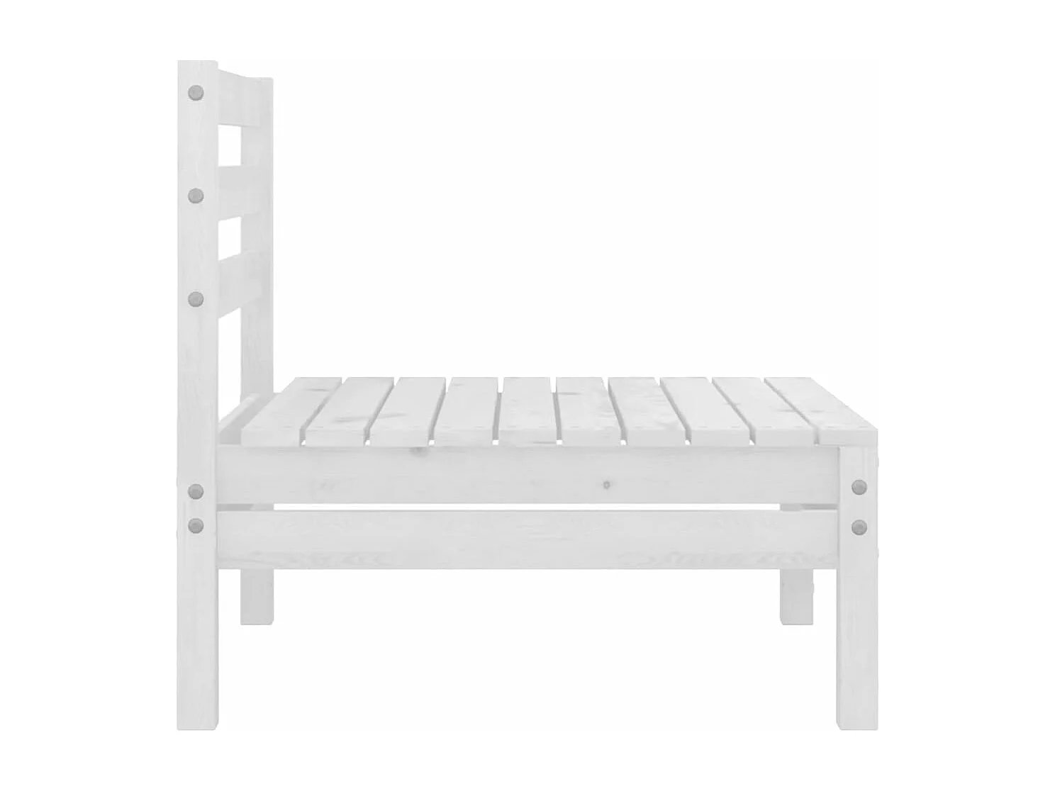 Salon de jardin 7 pcs Blanc Bois de pin massif