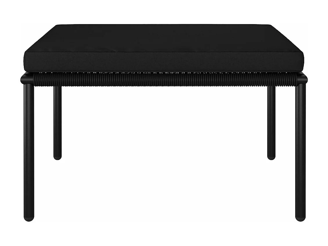 Salon de jardin 8 pcs avec coussins Noir PVC