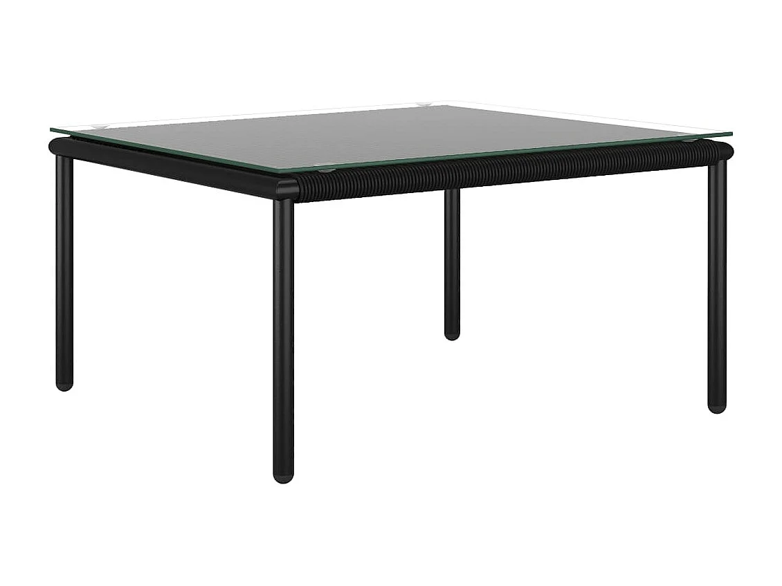 Salon de jardin 8 pcs avec coussins Noir PVC