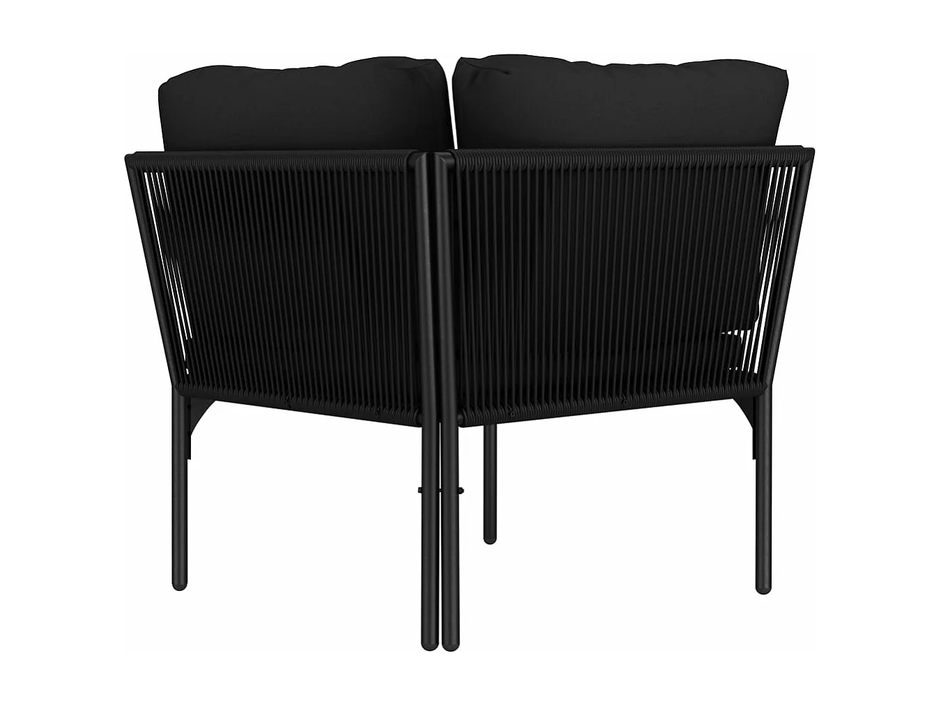 Salon de jardin 8 pcs avec coussins Noir PVC