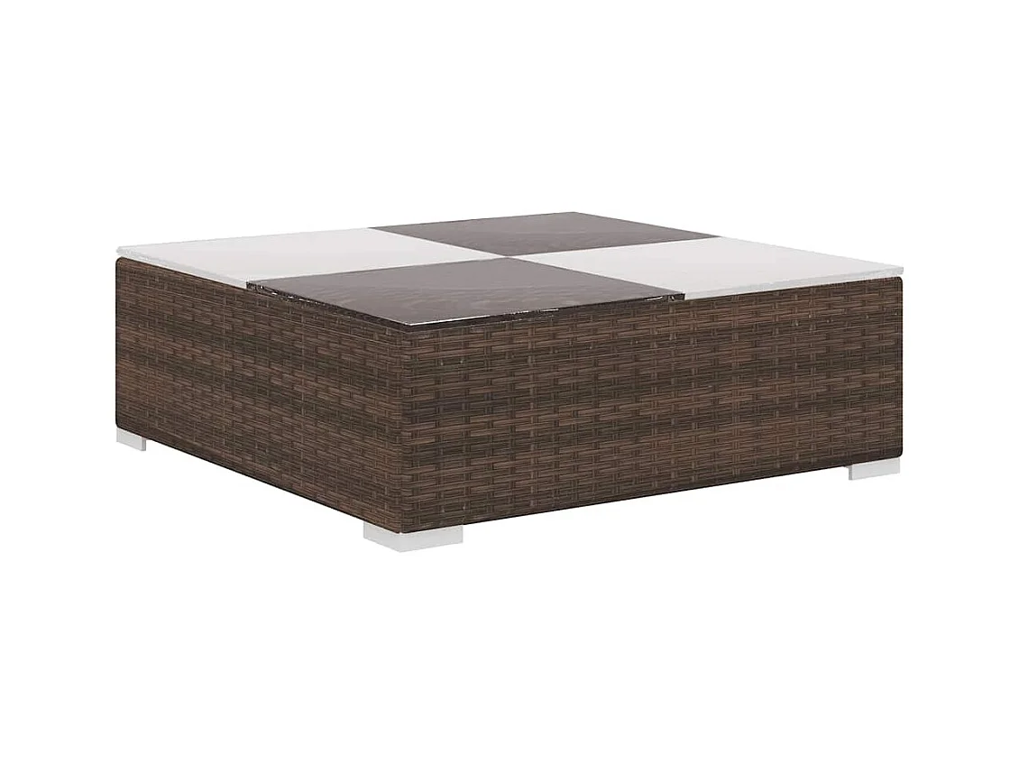 Set Divani da Giardino 8 pz con Cuscini in Polyrattan Marrone