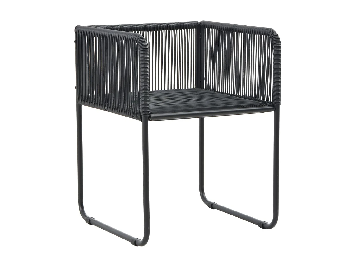 Ensemble à manger de jardin 9pcs PVC résine tressée noir marron