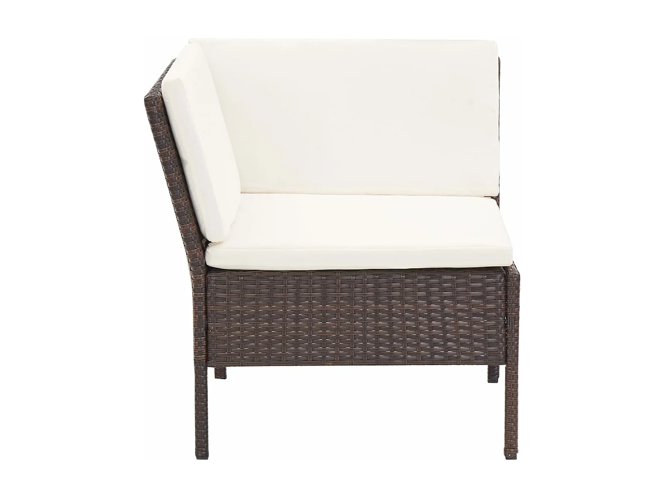 6-tlg. Garten-Lounge-Set mit Auflagen Poly Rattan Braun