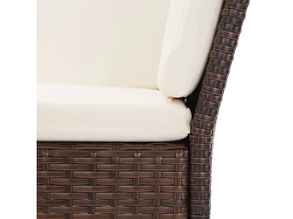 6-tlg. Garten-Lounge-Set mit Auflagen Poly Rattan Braun