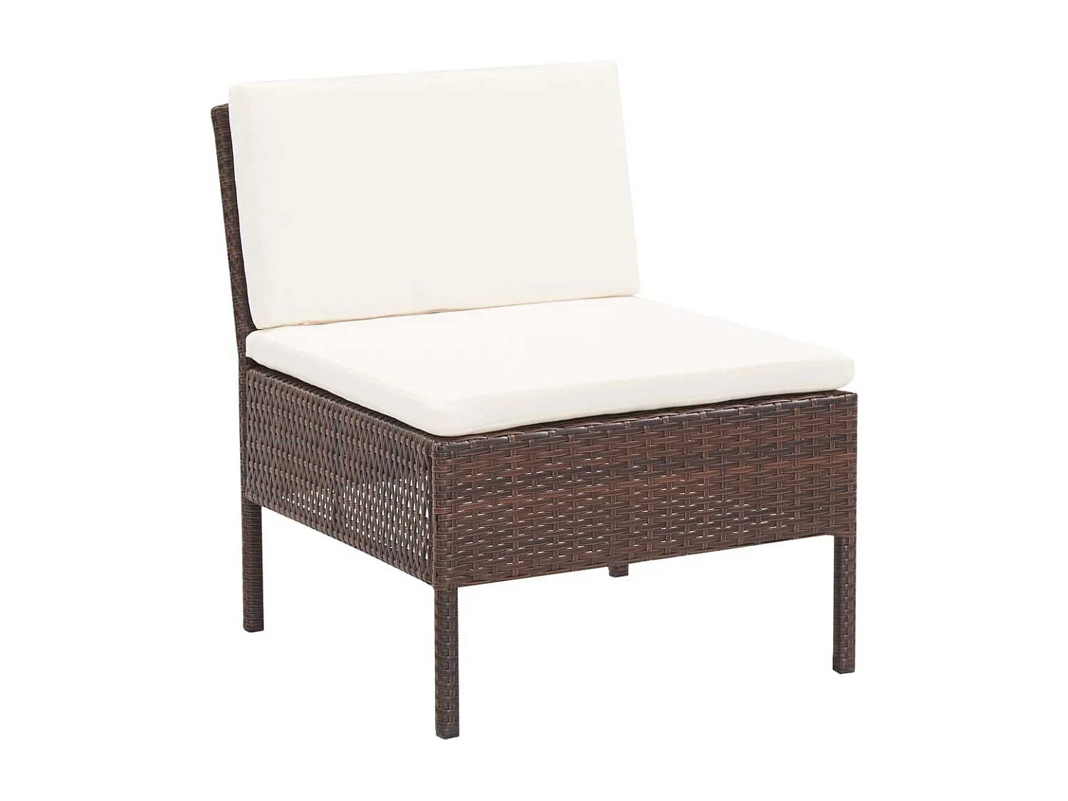 6-tlg. Garten-Lounge-Set mit Auflagen Poly Rattan Braun