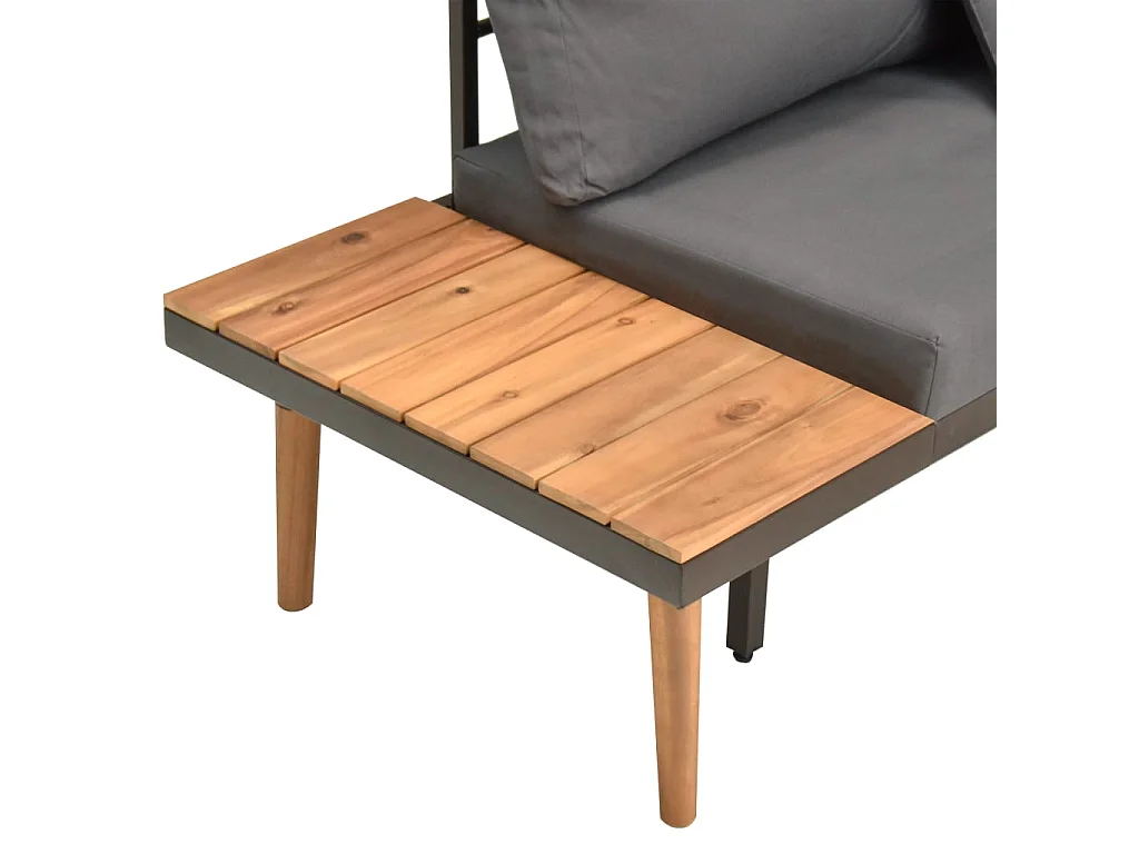 Muebles de jardín 4 piezas con cojines madera maciza acacia