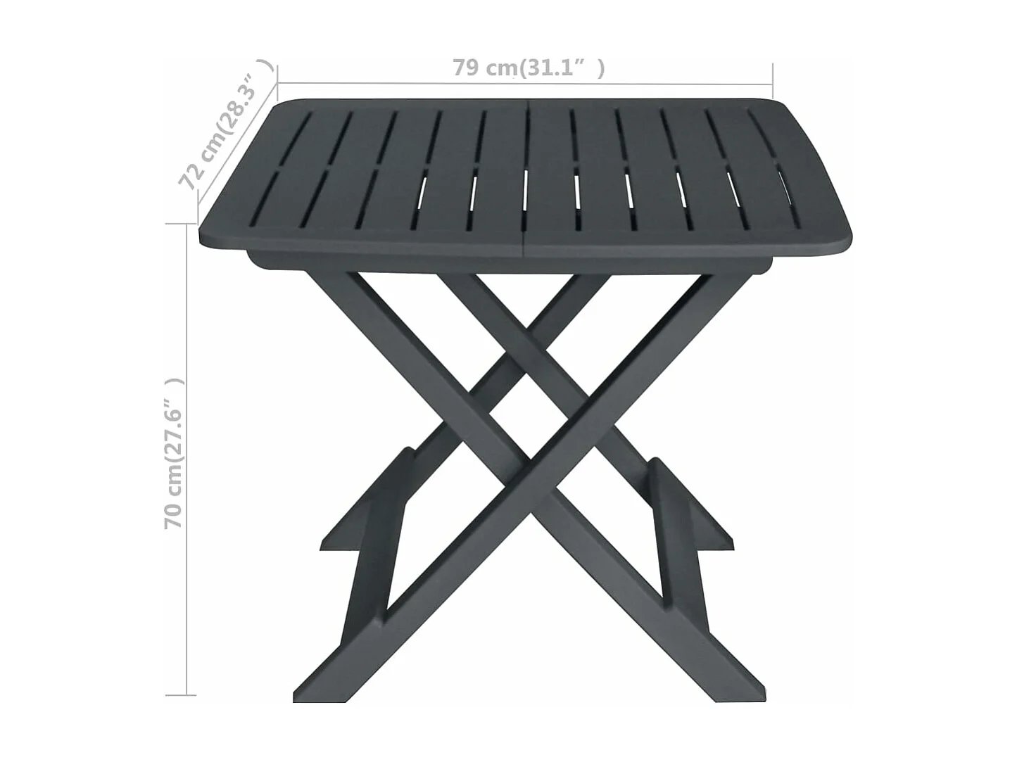 Ensemble de bistro pliable 3 pcs Plastique Anthracite
