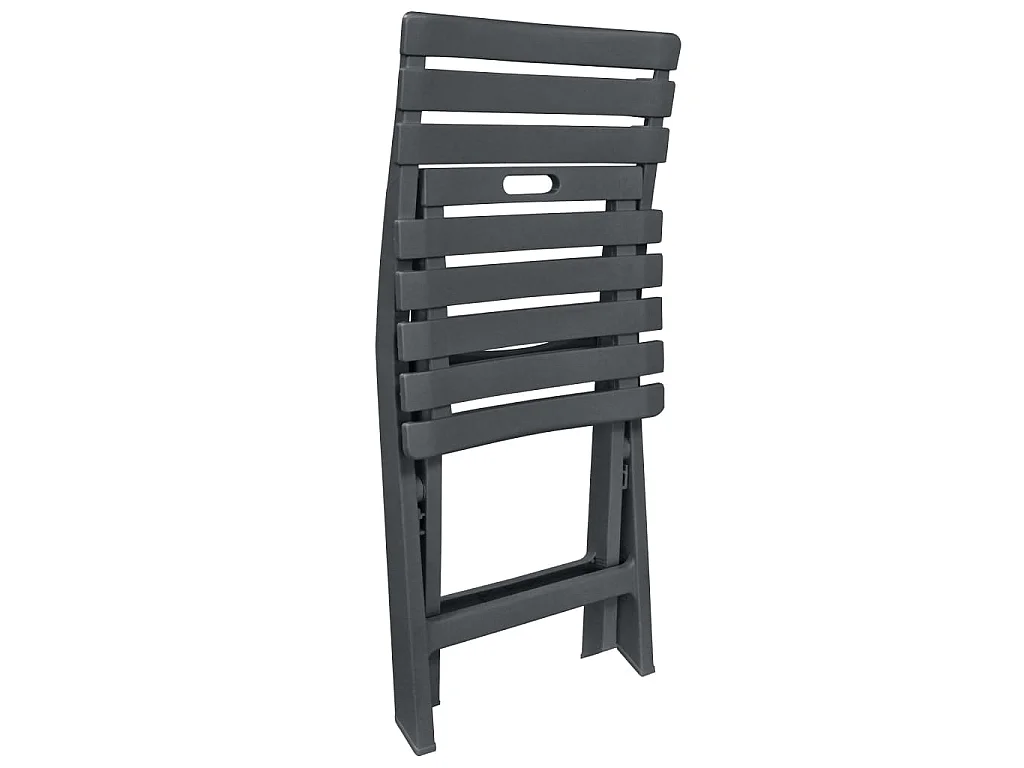 3-tlg. Bistro-Set Klappbar Kunststoff Anthrazit