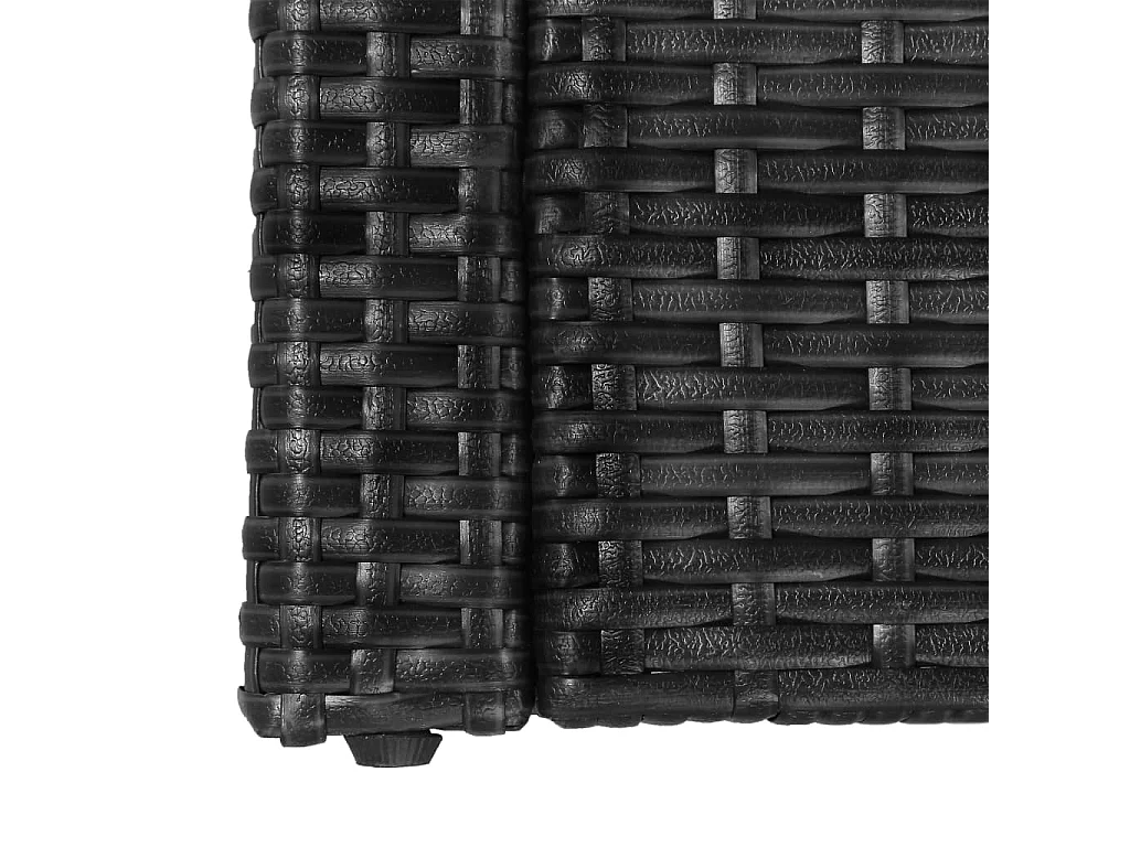 5-delige Loungeset met kussens poly rattan zwart