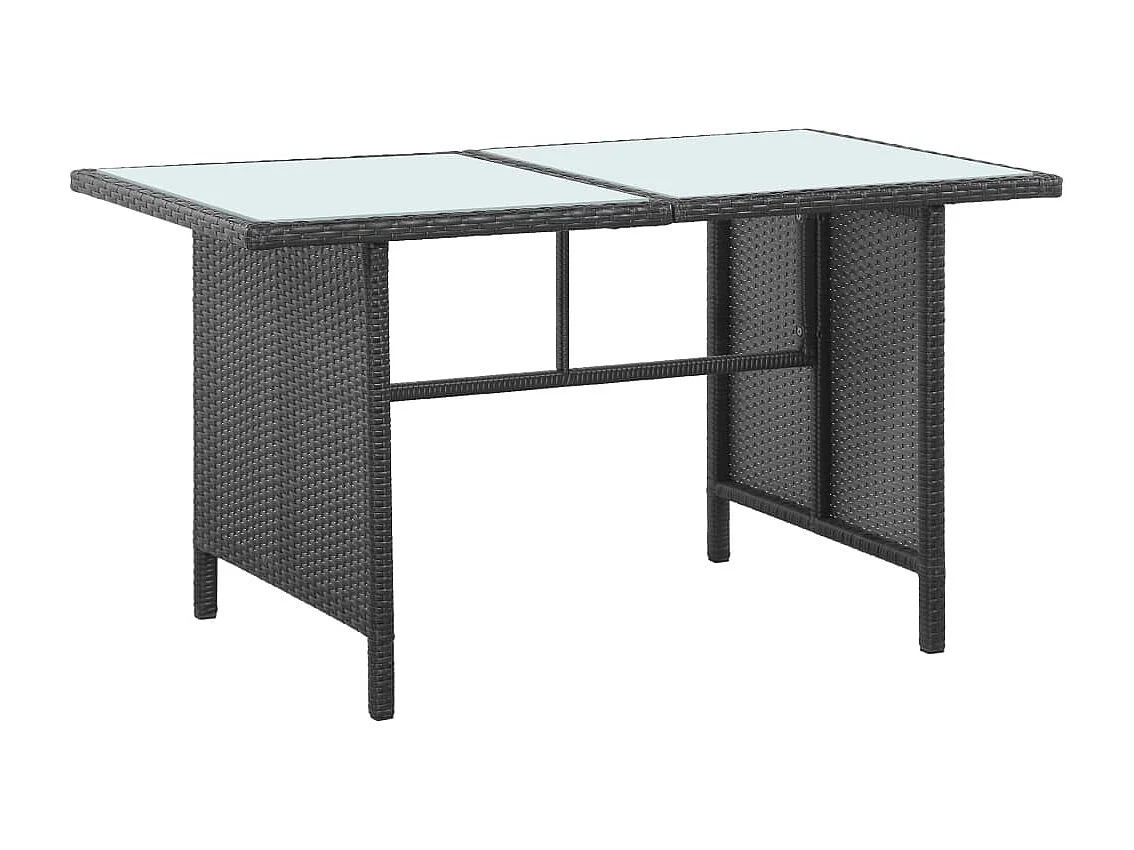 5-delige Loungeset met kussens poly rattan zwart