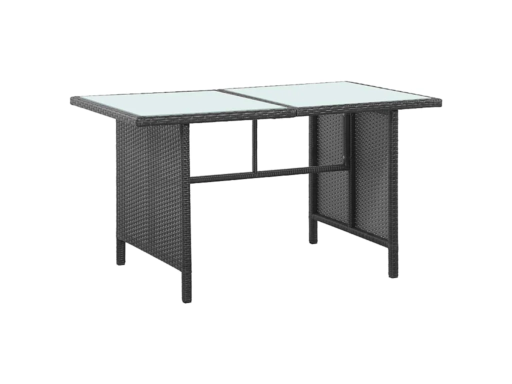 5-delige Loungeset met kussens poly rattan zwart