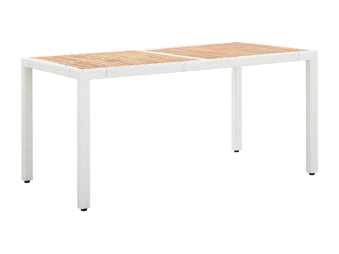 Set da Pranzo da Giardino 7 pz in Polyrattan Bianco