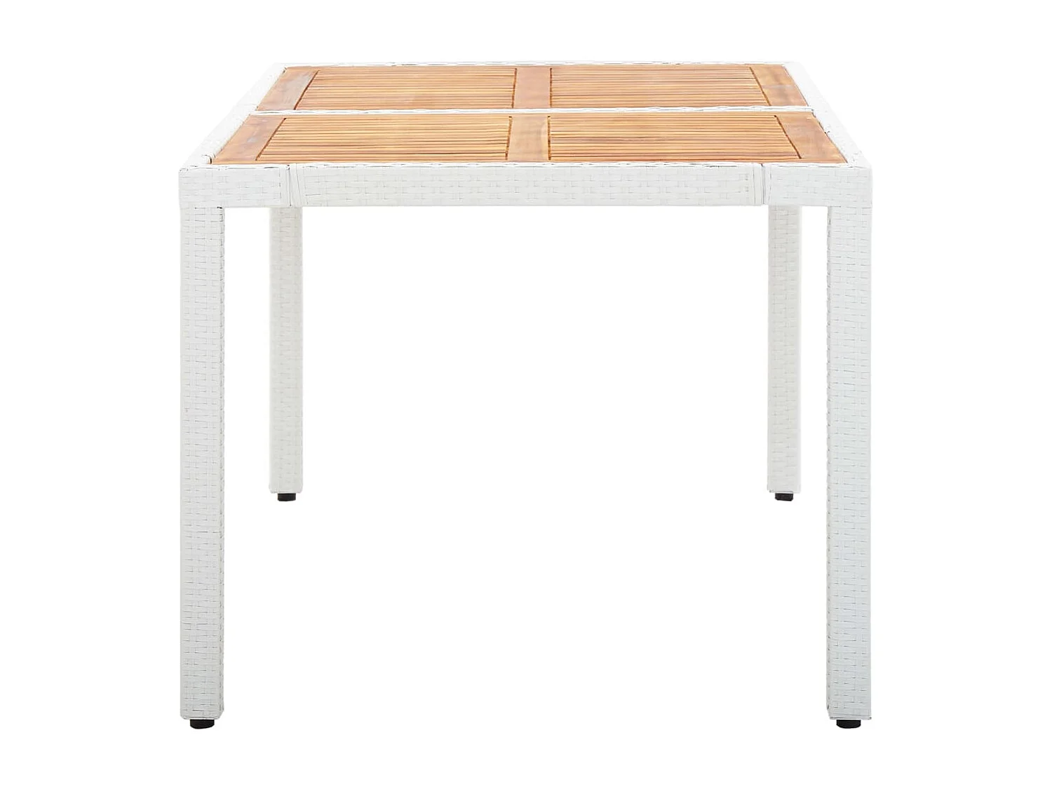 Set da Pranzo da Giardino 7 pz in Polyrattan Bianco