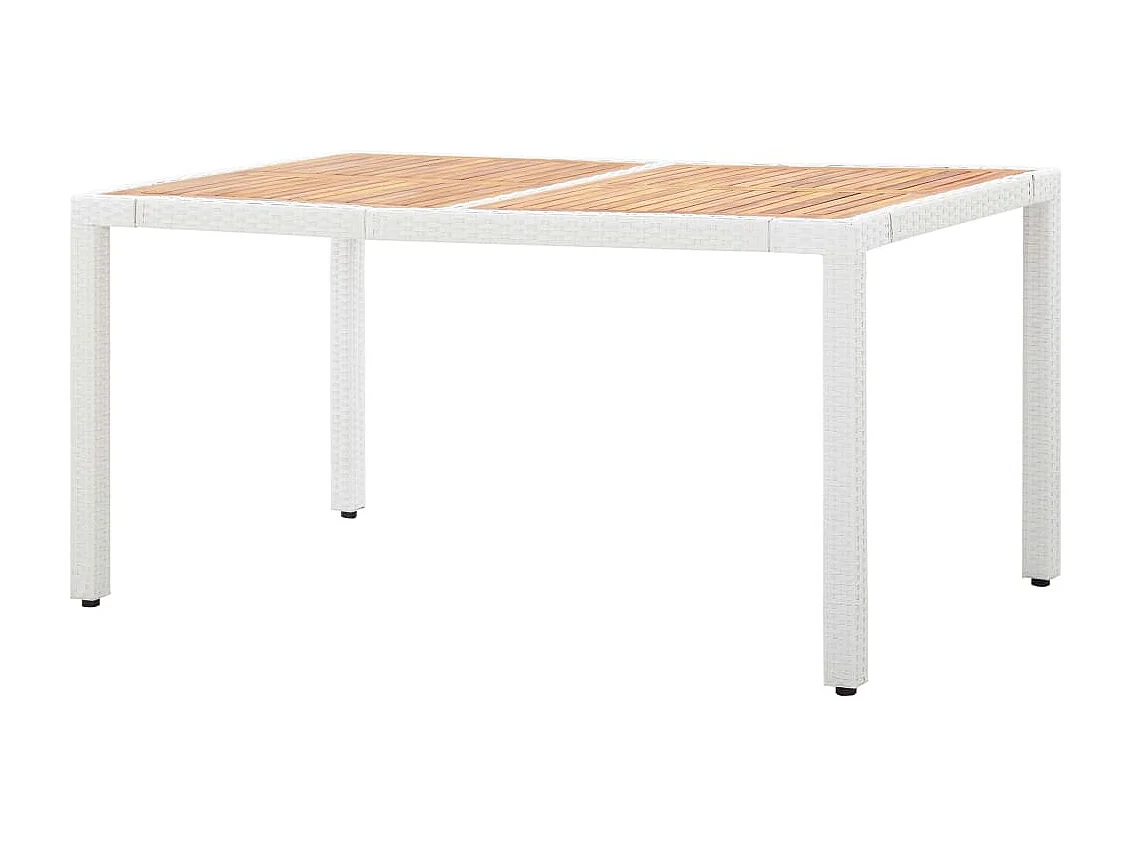 Set da Pranzo da Giardino 7 pz in Polyrattan Bianco