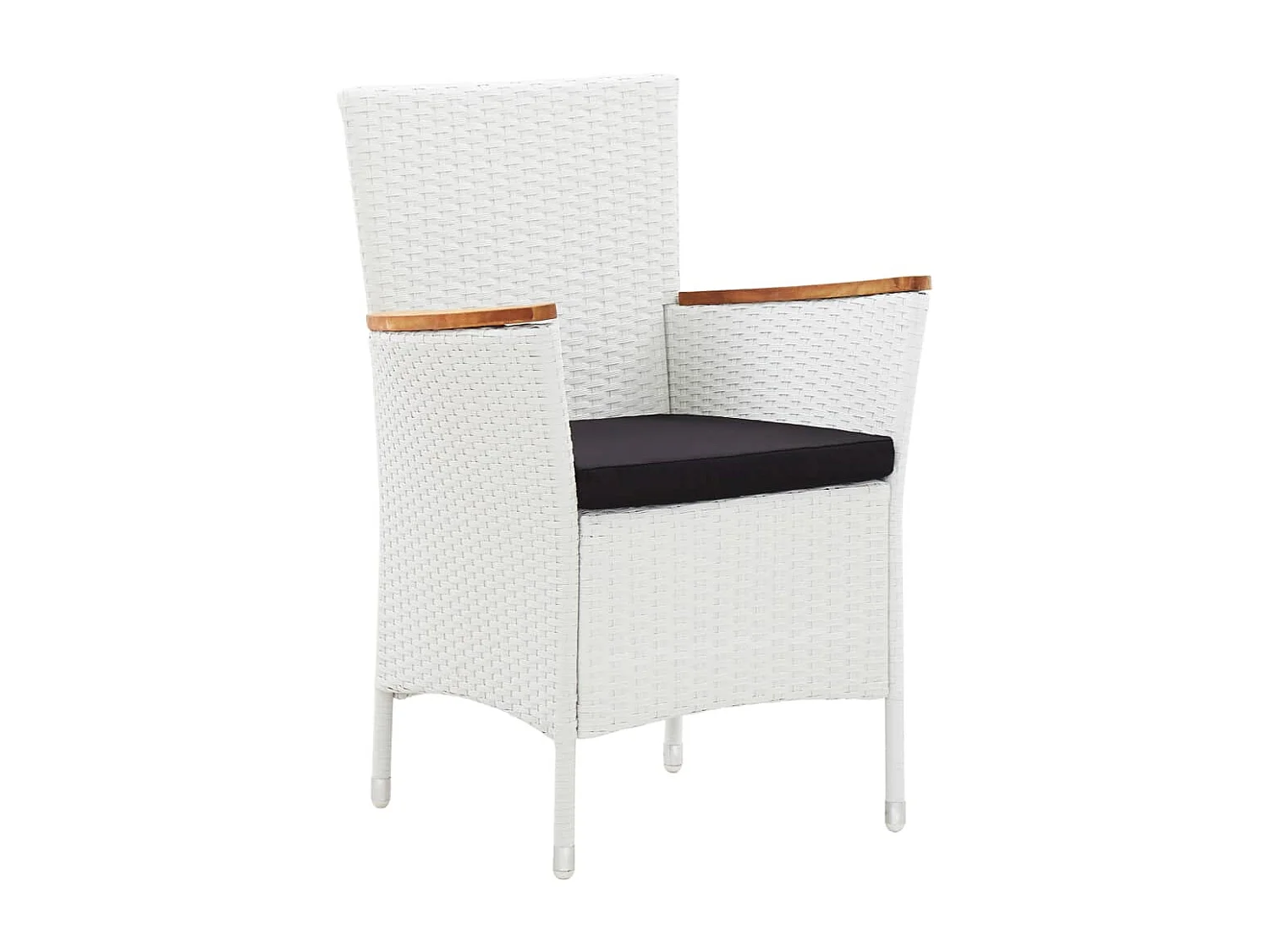 Set da Pranzo da Giardino 7 pz in Polyrattan Bianco