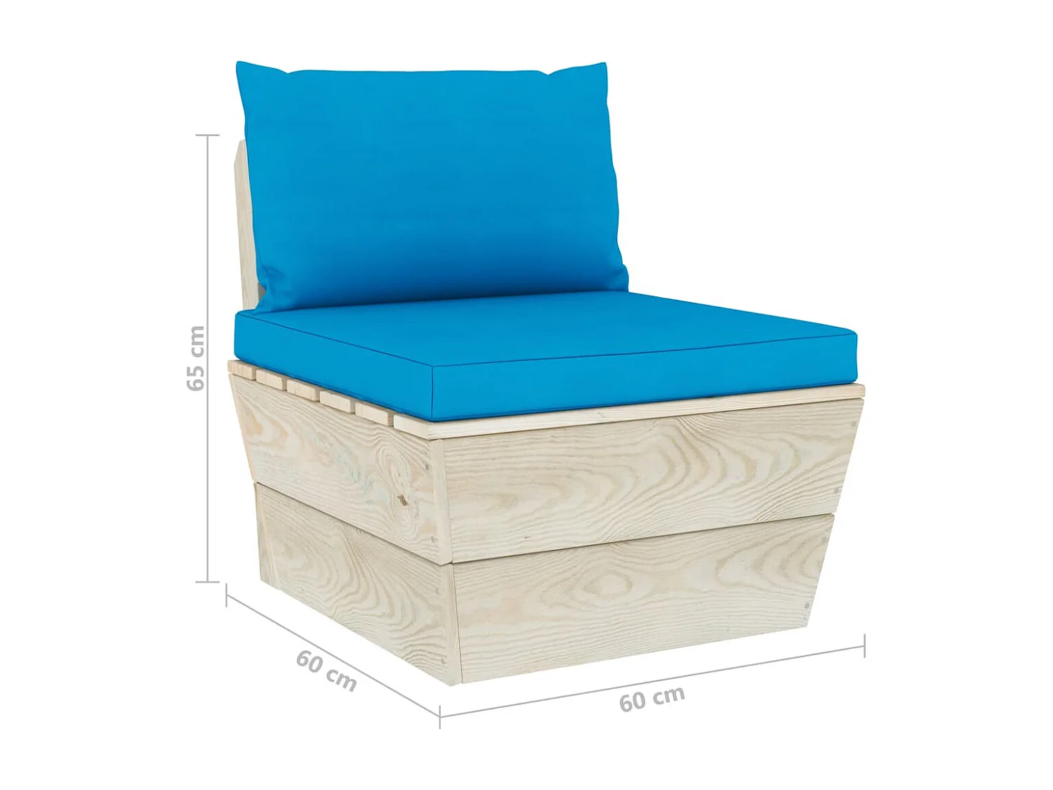 6 pcs conjunto lounge de paletes + almofadões madeira de abeto