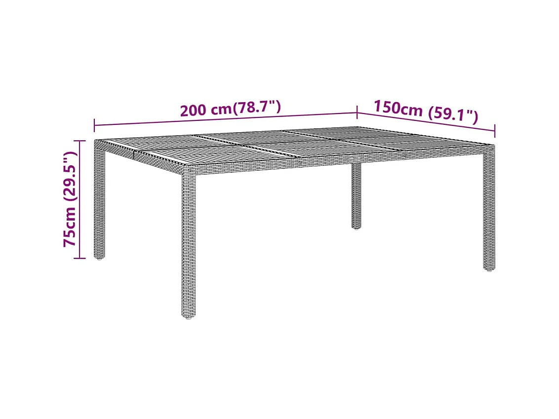 Ensemble à manger de jardin 11 pcs résine tressée gris
