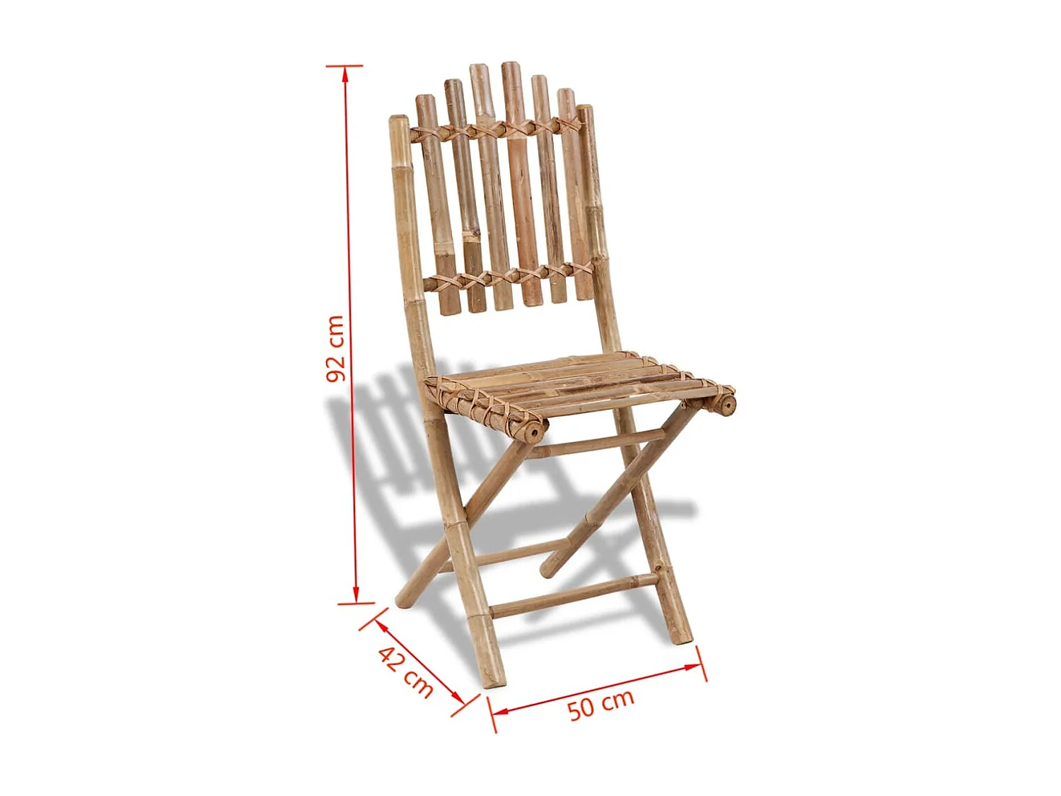 Set da Pranzo da Giardino 5 pz Pieghevole in Bambù