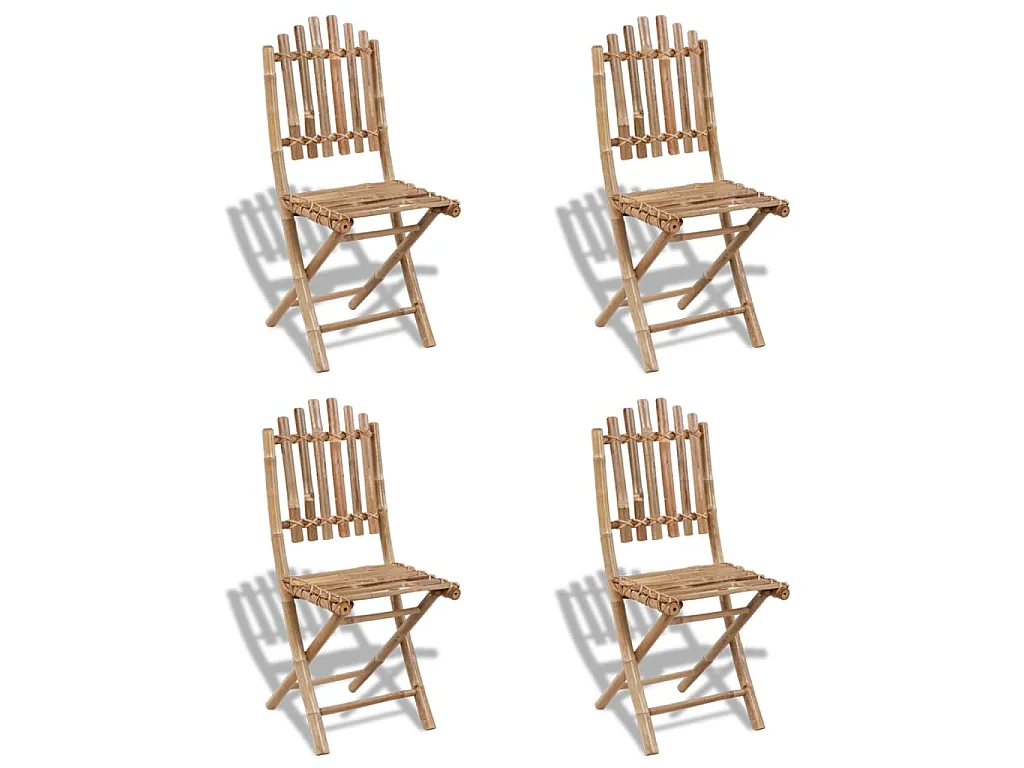 Ensemble à manger d'extérieur pliable 5 pcs Bambou