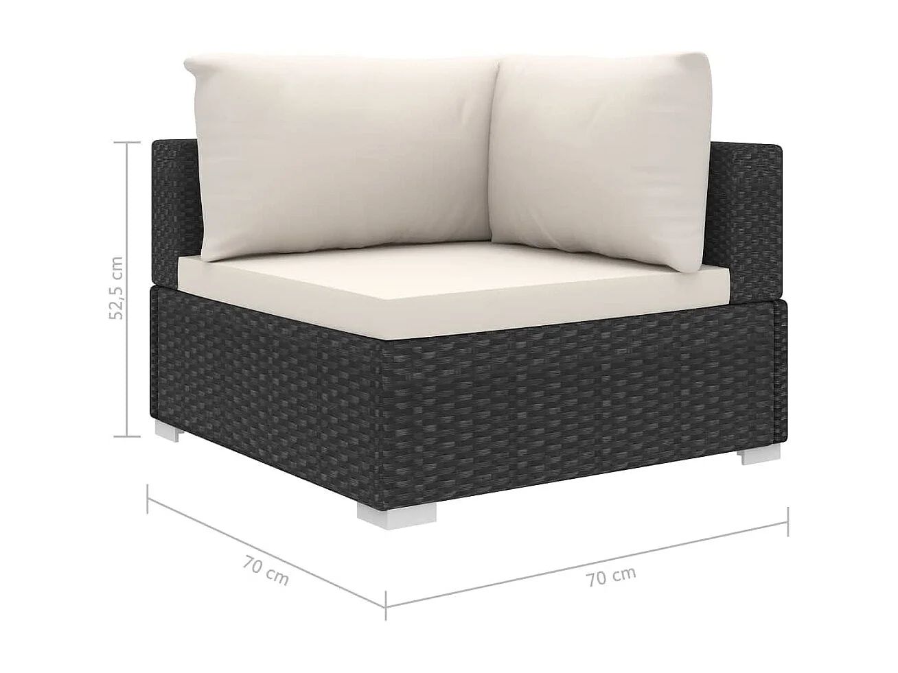 Salon de jardin 6 pcs avec coussins résine tressée noir