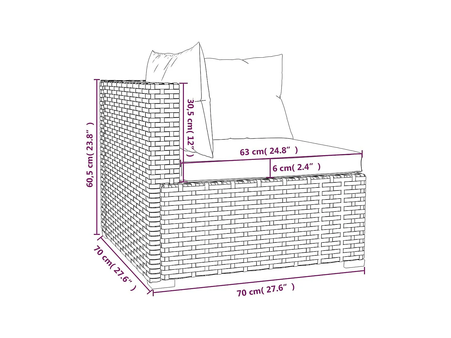 Set de muebles de jardín 11 pzas cojines ratán sintético marrón