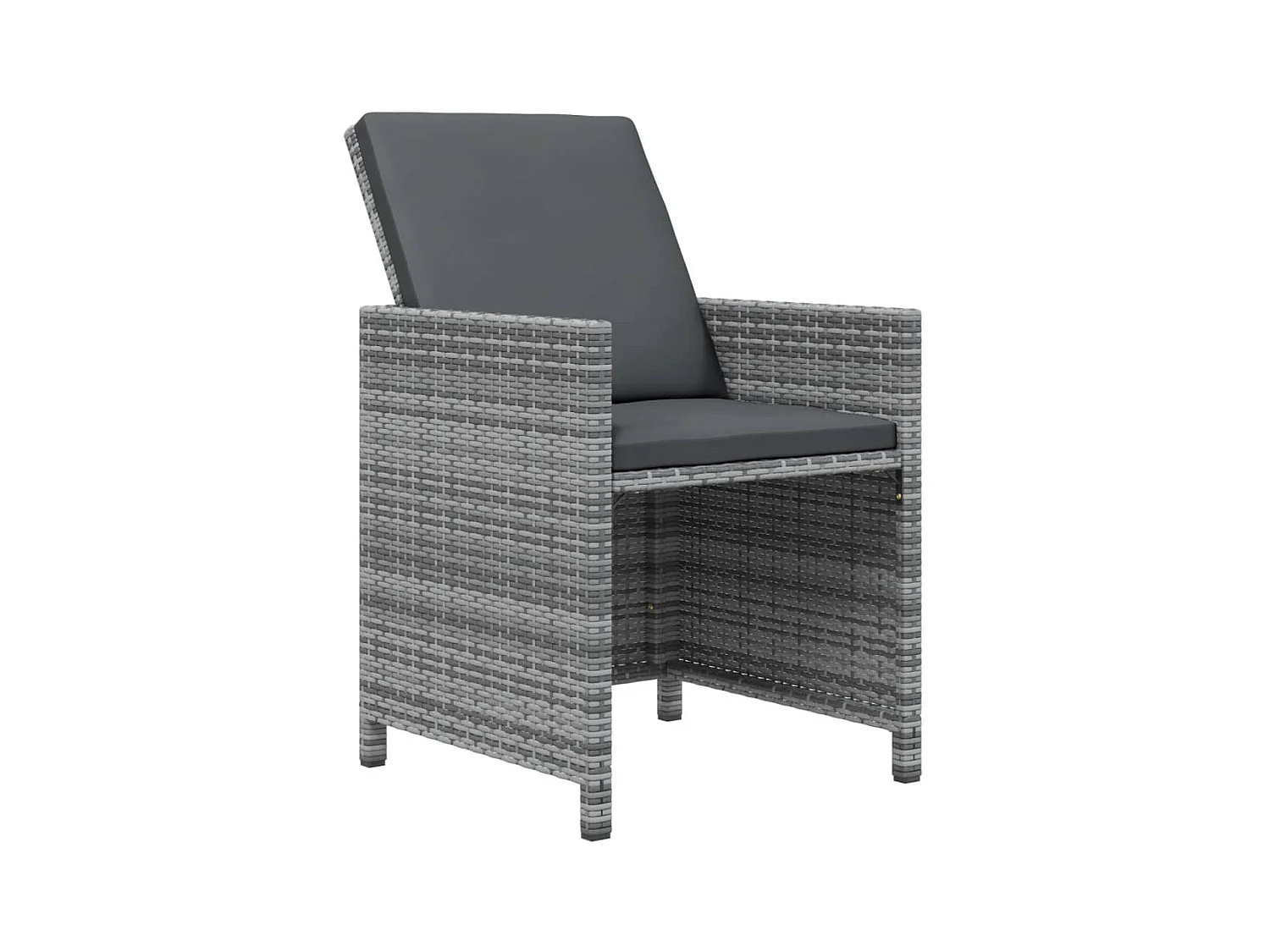17-tlg. Garten-Essgruppe mit Kissen Poly Rattan Grau