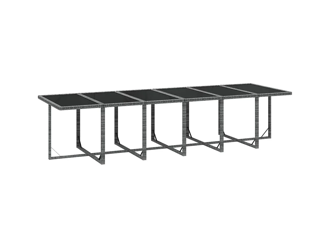 17-tlg. Garten-Essgruppe mit Kissen Poly Rattan Grau